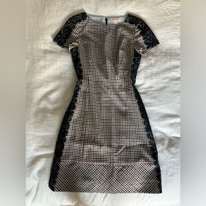Brooks Brothers Ckeckered And Lace A-Line Dress
